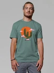 wat? Apparel T-Shirt Kaktus im Sonnenuntergang Beige/Dunkelgrün/Grün