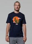 wat? Apparel T-Shirt Kaktus im Sonnenuntergang Beige/Dunkelblau