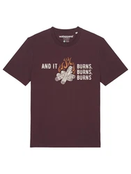 wat? Apparel T-Shirt And it burns Dunkelrot/Braun/Bordeaux