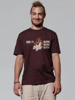 wat? Apparel T-Shirt And it burns Dunkelrot/Braun/Bordeaux wat? Apparel T-Shirt And it burns Dunkelrot/Braun/Bordeaux