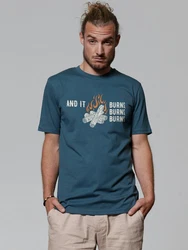 wat? Apparel T-Shirt And it burns Blau/Braun/Grau