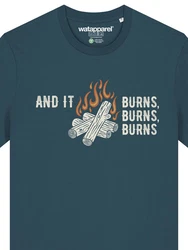wat? Apparel T-Shirt And it burns Blau/Braun/Grau