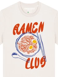 wat? Apparel T-Shirt Ramen Club Beige/Orange/Rot/Braun/Creme/Gelb