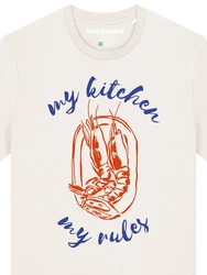 wat? Apparel T-Shirt My kitchen my rules Creme/Lila/Weiß