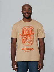 wat? Apparel T-Shirt Sardines Portugal Gelb/Orange/Beige