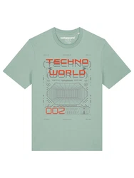 wat? Apparel T-Shirt Technoworld Grün/Hellblau/Türkis/Hellgrün/Schwarz