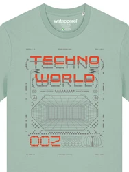 wat? Apparel T-Shirt Technoworld Grün/Hellblau/Türkis/Hellgrün/Schwarz