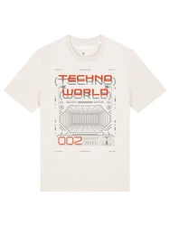 wat? Apparel T-Shirt Technoworld Creme/Weiß/Orange
