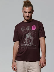 wat? Apparel T-Shirt Fake Reality Dunkelrot/Lila/Bordeaux/Rosa