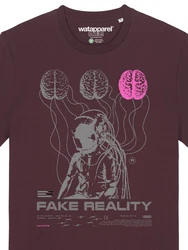 wat? Apparel T-Shirt Fake Reality Dunkelrot/Lila/Bordeaux/Rosa