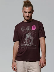 wat? Apparel T-Shirt Fake Reality Dunkelrot/Lila/Bordeaux/Rosa