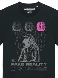 wat? Apparel T-Shirt Fake Reality Blau/Schwarz/Braun