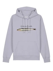 wat? Apparel Hoodie Niedliche Sardelle Grau/Lila/Hellgrau