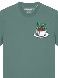 wat? Apparel T-Shirt Coffee waves Grün/Dunkelgrün/Türkis