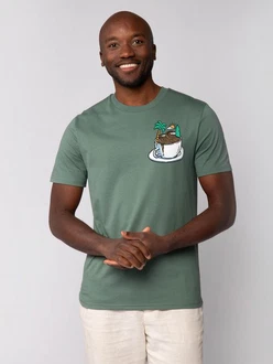 wat? Apparel T-Shirt Coffee waves Grün/Dunkelgrün/Türkis