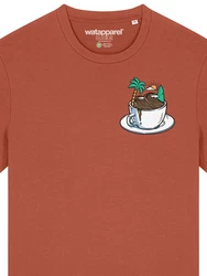 wat? Apparel T-Shirt Coffee waves Orange/Rot/Braun