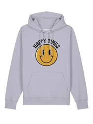wat? Apparel Hoodie Happy times smiley emoji Hellblau/Grau/Lila/Hellgrau/Schwarz