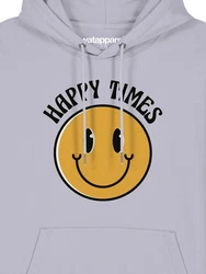 wat? Apparel Hoodie Happy times smiley emoji Hellblau/Grau/Lila/Hellgrau/Schwarz