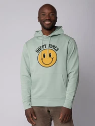 wat? Apparel Hoodie Happy times smiley emoji Hellgrün/Grün/Mintgrün/Gelb