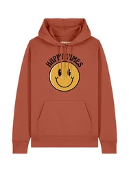 wat? Apparel Hoodie Happy times smiley emoji Orange/Rot