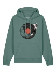 wat? Apparel Hoodie Schallplatte Grün/Dunkelgrün