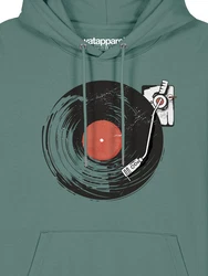 wat? Apparel Hoodie Schallplatte Grün/Dunkelgrün