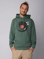 wat? Apparel Hoodie Schallplatte Grün/Dunkelgrün
