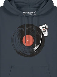 wat? Apparel Hoodie Schallplatte Hellblau/Dunkelblau/Grau/Blau/Hellgrau