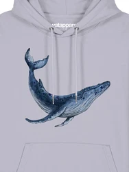 wat? Apparel Hoodie Wal Grau/Hellgrau/Blau
