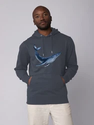 wat? Apparel Hoodie Wal Dunkelblau/Grau/Blau