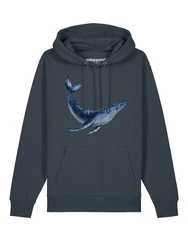 wat? Apparel Hoodie Wal Dunkelblau/Grau/Blau