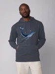 wat? Apparel Hoodie Wal Dunkelblau/Grau/Blau