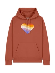 wat? Apparel Hoodie Rainbow Heart Orange/Rot
