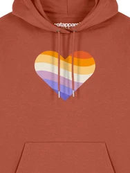wat? Apparel Hoodie Rainbow Heart Orange/Rot