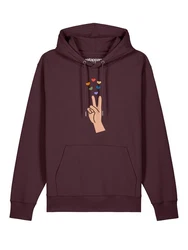 wat? Apparel Hoodie Spread Love Dunkelrot/Bordeaux