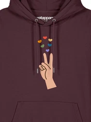 wat? Apparel Hoodie Spread Love Dunkelrot/Bordeaux
