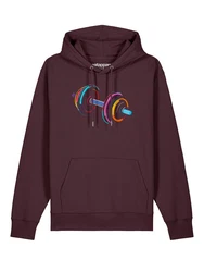 wat? Apparel Hoodie 80s Hantel Dunkelrot/Lila/Rosa/Bordeaux