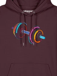 wat? Apparel Hoodie 80s Hantel Dunkelrot/Lila/Rosa/Bordeaux