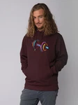 wat? Apparel Hoodie 80s Hantel Dunkelrot/Lila/Rosa/Bordeaux