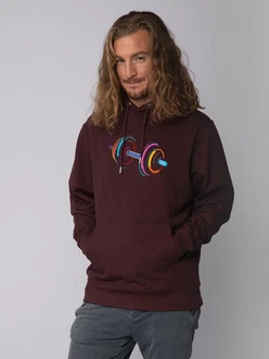wat? Apparel Hoodie 80s Hantel Dunkelrot/Lila/Rosa/Bordeaux wat? Apparel Hoodie 80s Hantel Dunkelrot/Lila/Rosa/Bordeaux
