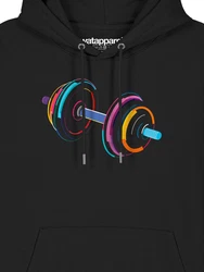 wat? Apparel Hoodie 80s Hantel Schwarz/Mischfarben/Rot/Silber/Rosa