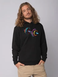 wat? Apparel Hoodie 80s Hantel Schwarz/Mischfarben/Rot/Silber/Rosa