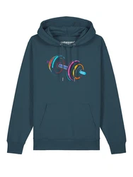 wat? Apparel Hoodie 80s Hantel Türkis/Blau/Grün