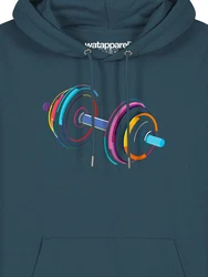 wat? Apparel Hoodie 80s Hantel Türkis/Blau/Grün