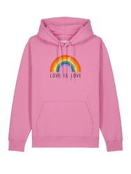 wat? Apparel Hoodie Love is Love Rosa