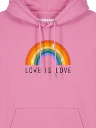 wat? Apparel Hoodie Love is Love Rosa