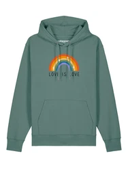wat? Apparel Hoodie Love is Love Dunkelgrün/Grün/Türkis