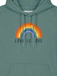 wat? Apparel Hoodie Love is Love Dunkelgrün/Grün/Türkis