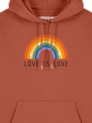 wat? Apparel Hoodie Love is Love Orange/Rot/Mischfarben/Braun