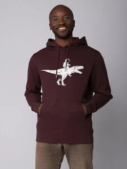 wat? Apparel Hoodie Astronaut on T-Rex Bordeaux/Dunkelrot wat? Apparel Hoodie Astronaut on T-Rex Bordeaux/Dunkelrot